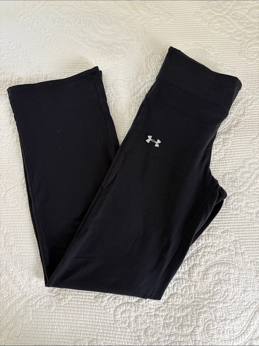 Under Armour Black Performance Leggings with Silver Logo